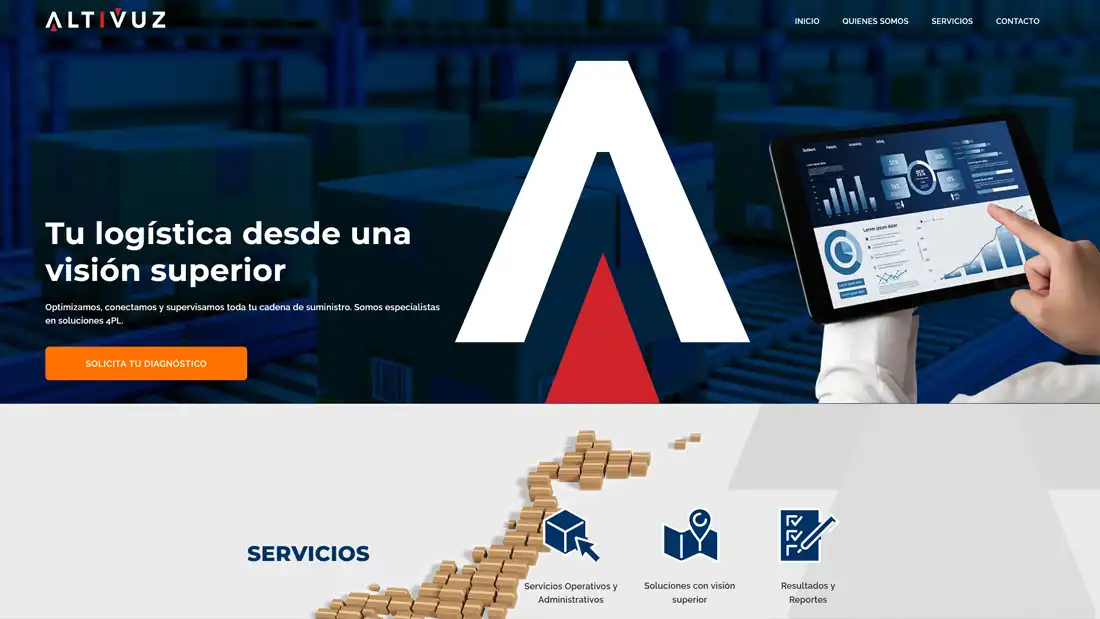 Página web servicio logística